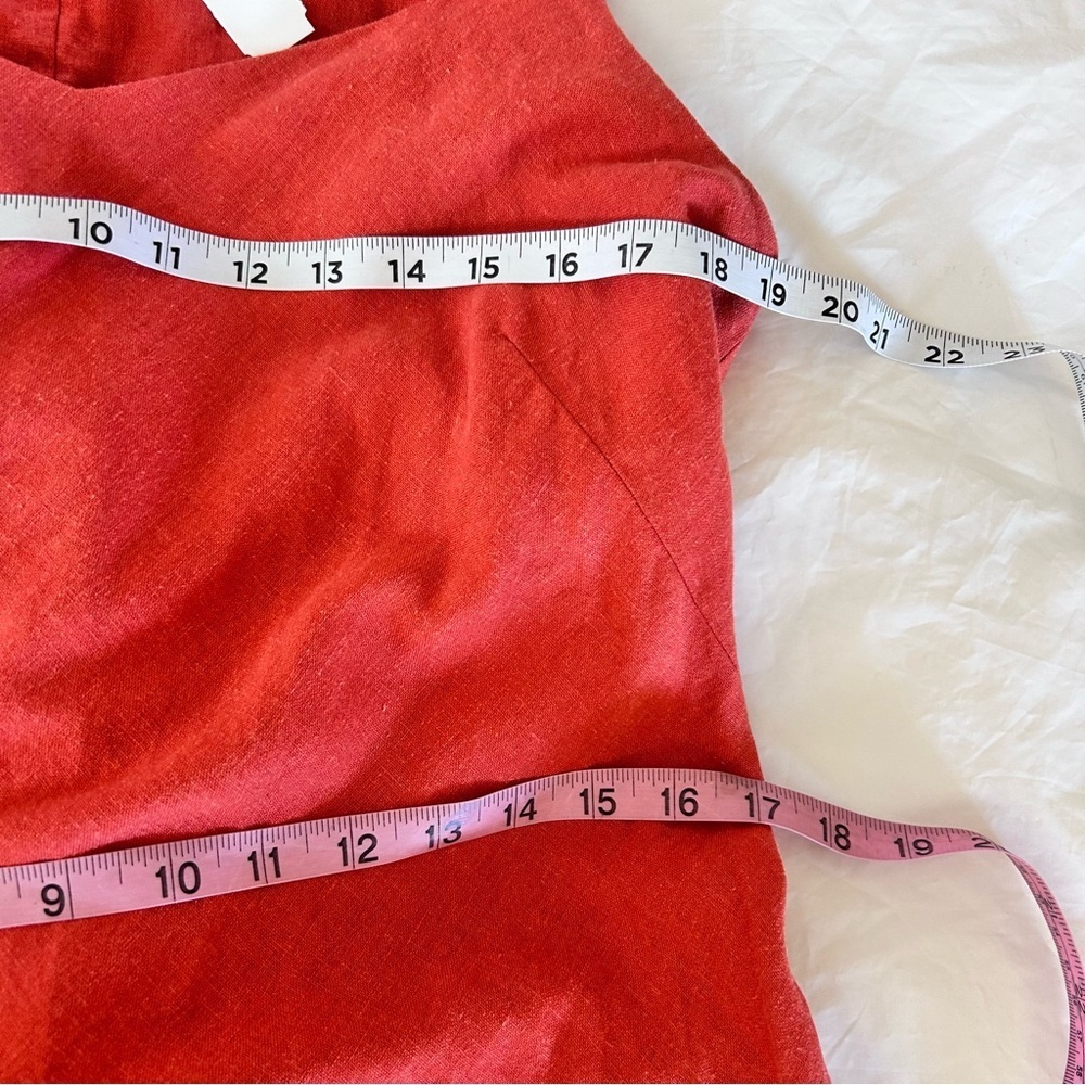 LENNIE New York Vintage 90s Linen Maxi Dress Sweetheart Neckline Coral Size 10 M - Picture 8 of 12